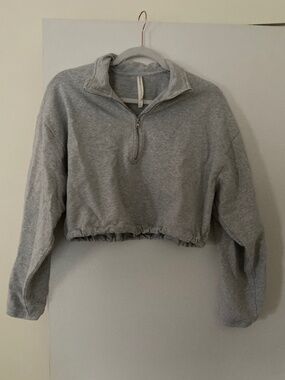 Aritzia Babaton Grey Crop Sweatshirt Sz Medium